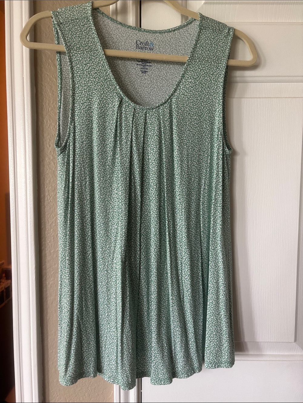 croft & barrow Mint Green Ditsy Print Sleeveless Top